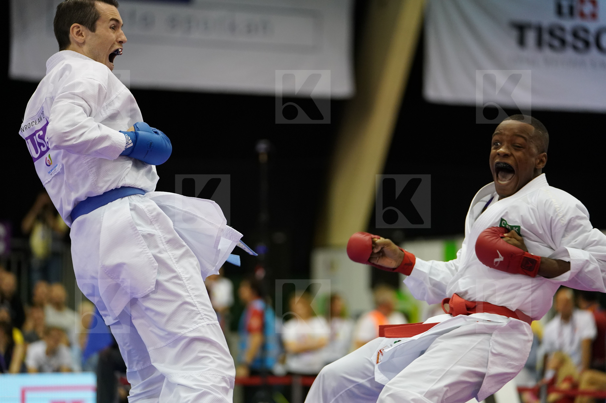 Brazil bronze match Male Kumite -75kg Scott Thomas USA Verissimo Hernanit